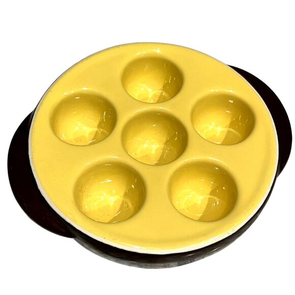 Hall Other - Escargot Ceramic Dish Bakeware Hall Oven Set (4) - Six Snails Per Tray MCM #1154
